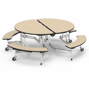 Mobile Oval Dining Table